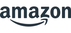 Logotipo oficial de Amazon en tonos oscuros sobre fondo negro, representando identidad de marca y e-commerce.